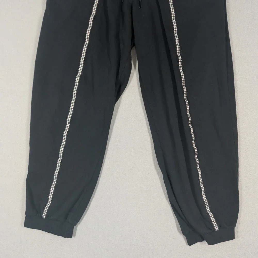 Nike Sweatpants Women Medium‎ Black Houndstooth Trim Red Swoosh Joggers Athletic